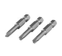 wolfcraft Lot de 3 Embouts de Sécurité Tri-Wing de 50 mm, Argent | Jeu d'embouts longs pour vissage de précision, parfaits pour les appareils électriques et la maintenance, 1268000