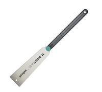 Wolfcraft Scie japonaise 240 mm - Pour scier facilement bois et plastique | Double denture fine et trempée, poignée ergonomique bi-matière, coupe tirante précise pour plinthes et tubes, 6951000