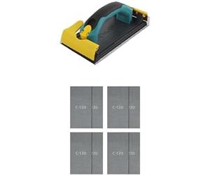 wolfcraft Set de ponceuses à main pour plaques de plâtre, y compris un set de 16 grilles abrasives 115x280mm K120/220