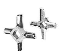 WOLFCUT 4260643350818 Kreuzmesser Couteau en Croix, Acier Inoxydable, argenté