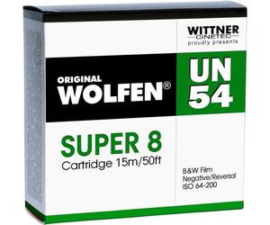 WOLFEN UN54 Nég. film noir et blanc Super 8, 15 m ISO 64-200