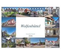 Wolfenbüttel - Historisches Fachwerk (Tischkalender 2026 DIN A5 quer), CALVENDO Monatskalender: Die Stadt Wolfenbüttel liegt an der Oker, in Niedersachsen, südlich von Braunschweig.