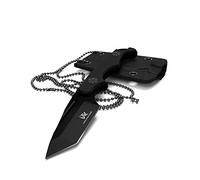 Wolfgangs ACUS Neck Knife Messer - inklusive Kydex Scheide und Kugel Halskette zum umhängen - Mini Survival Outdoor Messer für verstecktes tragen (Acus - Schwarz)