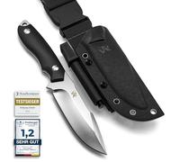 Wolfgangs ODENWOLF Outdoor-Couteau AMBULO mit Kydex Holster - Edles Jagdmesser aus einem StÃƒ¼ck D2 Stahl gefertigt - DAS Bushcraft Messer - Perfektes Survival Messer