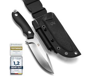 Wolfgangs ODENWOLF Outdoor-Couteau AMBULO mit Kydex Holster - Edles Jagdmesser aus einem StÃƒ¼ck D2 Stahl gefertigt - DAS Bushcraft Messer - Perfektes Survival Messer