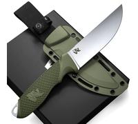 Wolfgangs W-FLAT Outdoor Messer feststehende Klinge - Inkl. Scheide - Ideales Angelmesser aus einem Stück D2 Stahl gefertigt - Premium Survival Messer - Perfektes Bushcraft Messer Outdoor