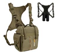 WOLFHUNT Harnais binoculaire à Fermeture magnétique, étui bino avec Pochette détachable pour télémètre, Sac bino Camouflage, Vert, M, Camouflage