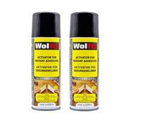 Wolfix Activateur Spray 2 pièces 200ml pour Colle Cyanoacrylate Super Glue Extra Forte - Accélérateur de Colle Forte Tout Support - Convient pour le MDF, les métaux, le plastique, le verre, le cuir