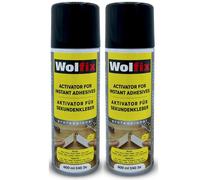 Wolfix Activateur Spray 2 pièces 400ml pour Colle Cyanoacrylate Super Glue Extra Forte - Accélérateur de Colle Forte Tout Support - Convient pour le MDF, les métaux, le plastique, le verre, le cuir