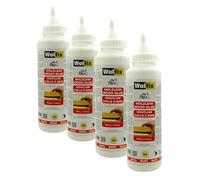 Wolfix Colle a Bois Extra Forte 4 pièces 500g D3 PVA Super Glue - Résistante à l'Eau et à Séchage Rapide - Colle à Bois PVA, de montage - Convient pour le bois, les panneaux de fibres dures, le MDF