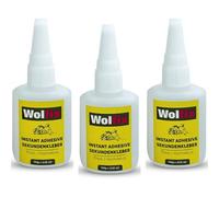 Wolfix Lot de 3 tubes de colle instantanée extra forte 100 g - Colle universelle pour réparations professionnelles - Colle idéale pour tissu, montage, textile et céramique