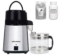 Wolfmac® Distillateur d'eau en acier inoxydable avec carafe en verre