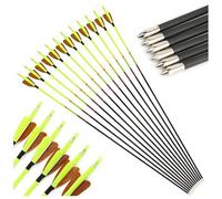 wolfman 12 flèches en Carbone 33,38 Pouces - 500 Spine 4,2 mm ID Shaft avec 100 Grains Points pour arcs recurve et à poulies (Marron)