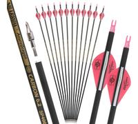 wolfman 31 "Archery Carbon Pure Arrow 500 Spine ID6.2mm Straightness +/-0.006" pour la Chasse et la Pratique de la Cible (12pcs) (Rose)