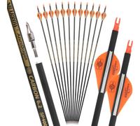 wolfman 31 "Archery Carbon Pure Arrow 500 Spine ID6.2mm Straightness +/-0.006" pour la Chasse et la Pratique de la Cible (12pcs) (Orange)
