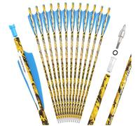 wolfman Flèches en Carbone 16/18 Pouces avec Pointes de 125 Grains pour arbalète, pour la Chasse et l'entraînement (12 pièces) (16 Bleu)