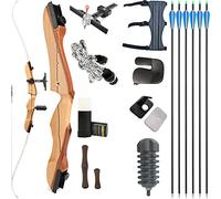 wolfman Set Arc Classique Adulte 66/68/70 Pouces Set d'arc Recourbé Adulte Arc Entraînement Arc de Compétition Arc de Chasse pour Salle de tir à l'arc Pratique compétitive Droitier(Blanc, 70"/34Lbs)