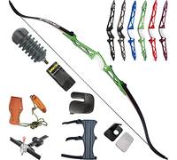 wolfman Set Arc Classique Adulte 66/68/70" Set Arc Recourbé Adulte Arc Entraînement Arc de Compétition Arc de Chasse pour Club de Tir à l'arc Tir de Compétition Droitier(Vert, 68"/24Lbs)