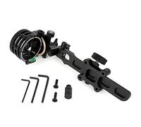 wolfman Tir à l'arc Arc à Poulies Viseur 5 Pin 0,019" Fibre Optique Micro Réglage Arc Vue de Chasse avec Voyant LED pour Accessoires de Chasse Main Droite Gauche