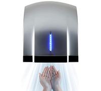 wolfmoutiy SéChoir à Main Automatique Compact, Brosse à Vent à Grande Vitesse De 1800w, SéChoir à Main éLectrique Mural - 1,8m / S Vitesse du Vent, SéChoir à Main à Grande Vitesse Commercial,Silver