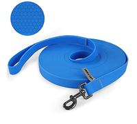 Wolfone 15 m Bleu Laisse de Rappel Longue étanche pour Chien avec poignée antidérapante, Laisse de Dressage Robuste et Robuste pour Les activités de Plein air