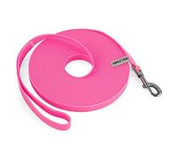 Wolfone Laisse de Dressage pour Chien, Rose 15m | Imperméable, Robuste, Résistante à la Saleté et aux Odeurs, Pour Petit, Moyen et Grand Chien