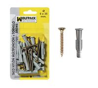 Wolfpack 13131900 Lot de 15 pièces cheville multiacción vis MU (6 x 35 mm)