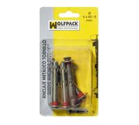 Wolfpack 13132000 Lot de 5 boulons d'ancrage métalliques 6 x 60/8 mm