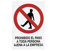 Wolfpack 15050530 Affiche Prohibido el Paso Persona Ajena Empresa 30 x 21 cm