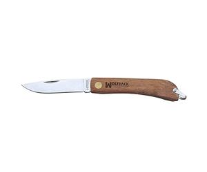 WOLFPACK 2162055 Couteau pliant avec manche en chêne 8,8 cm