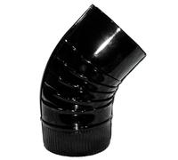 Wolfpack Coude vitrifié pour poêle 22011107 – 110 mm 45° Noir