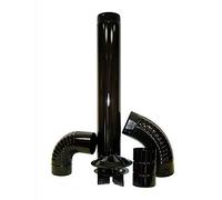 Wolfpack 22011112 Coude de poêle Vitrifié Noir 120 mm 45°