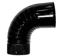 WOLFPACK 22011115 Coude de Poêle noir vitrifié de 130 mm. 90°, Cranberry 130 mm