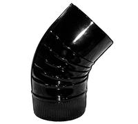 Wolfpack 22011117 Coude vitrifié pour poêle Noir 130 mm 45°