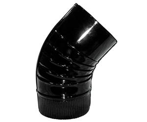 Wolfpack 22011117 Coude vitrifié pour poêle Noir 130 mm 45°