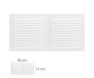 Wolfpack 2530050 Grille d'aération à visser double 30 x 15 cm Couleur : blanc.