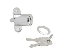 Wolfpack 3030055 Serrure pour porte coulissante avec bouton-poussoir Chromé 347/27 mm