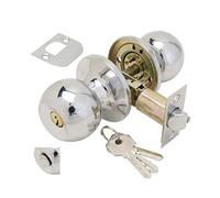 Wolfpack 3030500 - Bouton avec clé + loquet pour porte d'entrée, Chromé