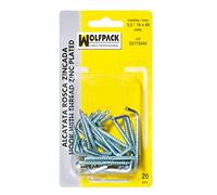 Wolfpack 6175010 Lot de 50 pitons en acier dans un blister 2,4/16 x 30 mm