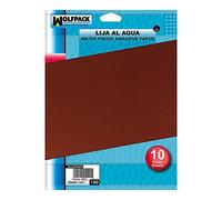 Wolfpack 9020008 Lot de 10 feuilles de ponçage à l'eau grain 400 Noir