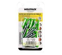 WOLFPACK LINEA PROFESIONAL - Blister Chevilles Topgripper bi-matière avec vis Ø 6 mm. 30 pièces chevilles ancrages universelles, chevilles béton, chevilles plates