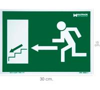 WOLFPACK LINEA PROFESIONAL - Poster / panneau fluorescent Escalier gauche sortie en bas 21x30 cm.