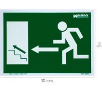 WOLFPACK LINEA PROFESIONAL - Poster / Panneau Fluorescent Sortie Escalier Gauche Haut 21x30 cm.