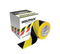 WOLFPACK LINEA PROFESIONAL Ruban de signalisation jaune/noir rouleau 200 m x 70 mm