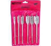 Wolfpack, set de mèches à bois plates à 3 points, 6 pièces