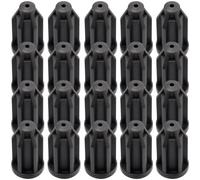 Wolfride Lot de 20 manchons ronds en plastique pour roulette de chaise Noir