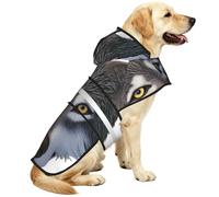 Wolf'S Head Manteau de pluie imperméable pour chien avec capuche, bandes réfléchissantes et sangle ventrale réglable, convient aux chiens de petite et grande taille