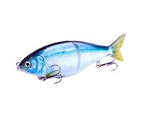 WOLFSKIN Leurre de pêche multi-articulations de 17,8 cm - Appât de pêche à deux articulations pour bar, truite, brochet, eau salée et eau douce - Pour gros poissons (couleur 5)