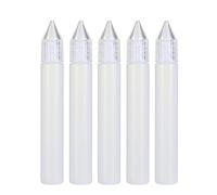 Wolfteeth 5 X 15ML Flacons de Remplissage Compte-gouttes Compressibles Rechargeables, Style Stylo Avec Applicateur à Buse pour Ecig E Juice Huile Liquide, Vides Sans Nicotine 119004(Blanc)