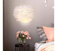 WolFum Applique murale en plumes blanches d'intérieur E27, applique murale de chevet nordique moderne pour chambre d'enfant, éclairage mural pour chambre à coucher, décoration de fond de salle